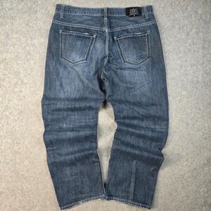 Baileys PT Black Straight Jeans Mens 36x30 Blue‎ Denim Dark Wash Baggy Y2K